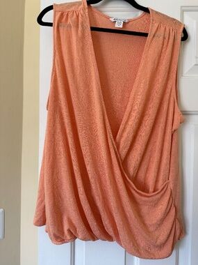 Athleta Breezy Wrap Sleeveless Tank Peach Size 2X